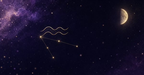 みずがめ座今日の運勢の夜空の挿絵